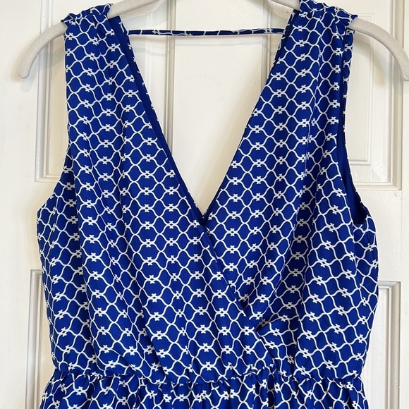 One Clothing Los Angeles Cobalt Blue V Neck Mini Dress sz.Medium - Picture 3 of 8